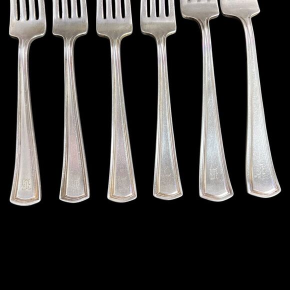 Alvin Patent Vintage Silver Plated Dinner Fork Sets Of 4 Medium & 2 Large - Picture 5 of 9